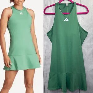 Adidas Green HEAT.RDY Racerback Tennis Dress XL Athleisure Activewear Pickleball
